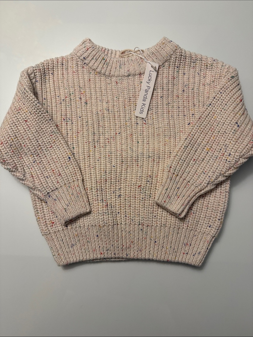 Baby Cream Speckled Knit Sweater -